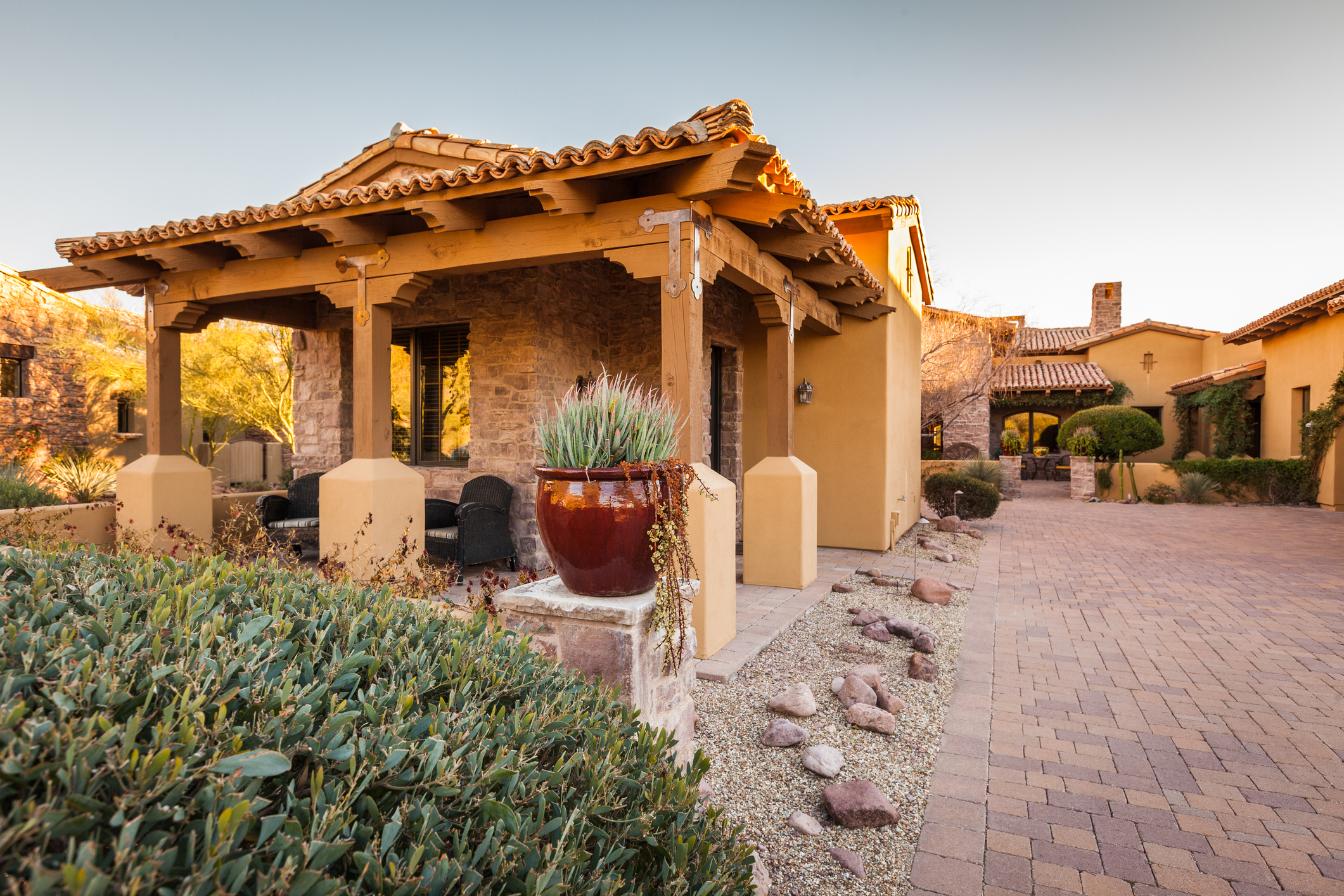 Single-family adobe home